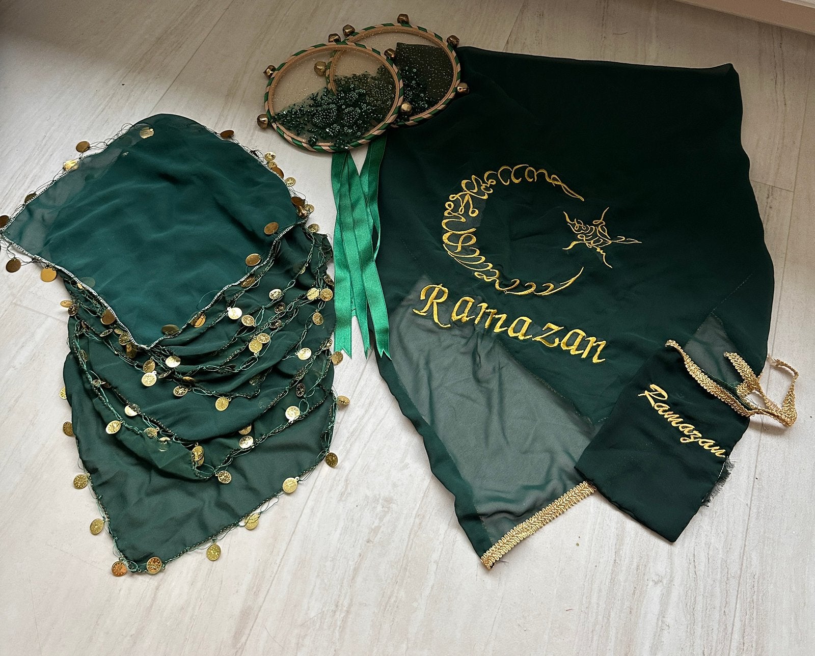 Luxe Donkergroene Kına Set (Gepersonaliseerd "Ramazan"), Ophalen of Verzenden, Groen