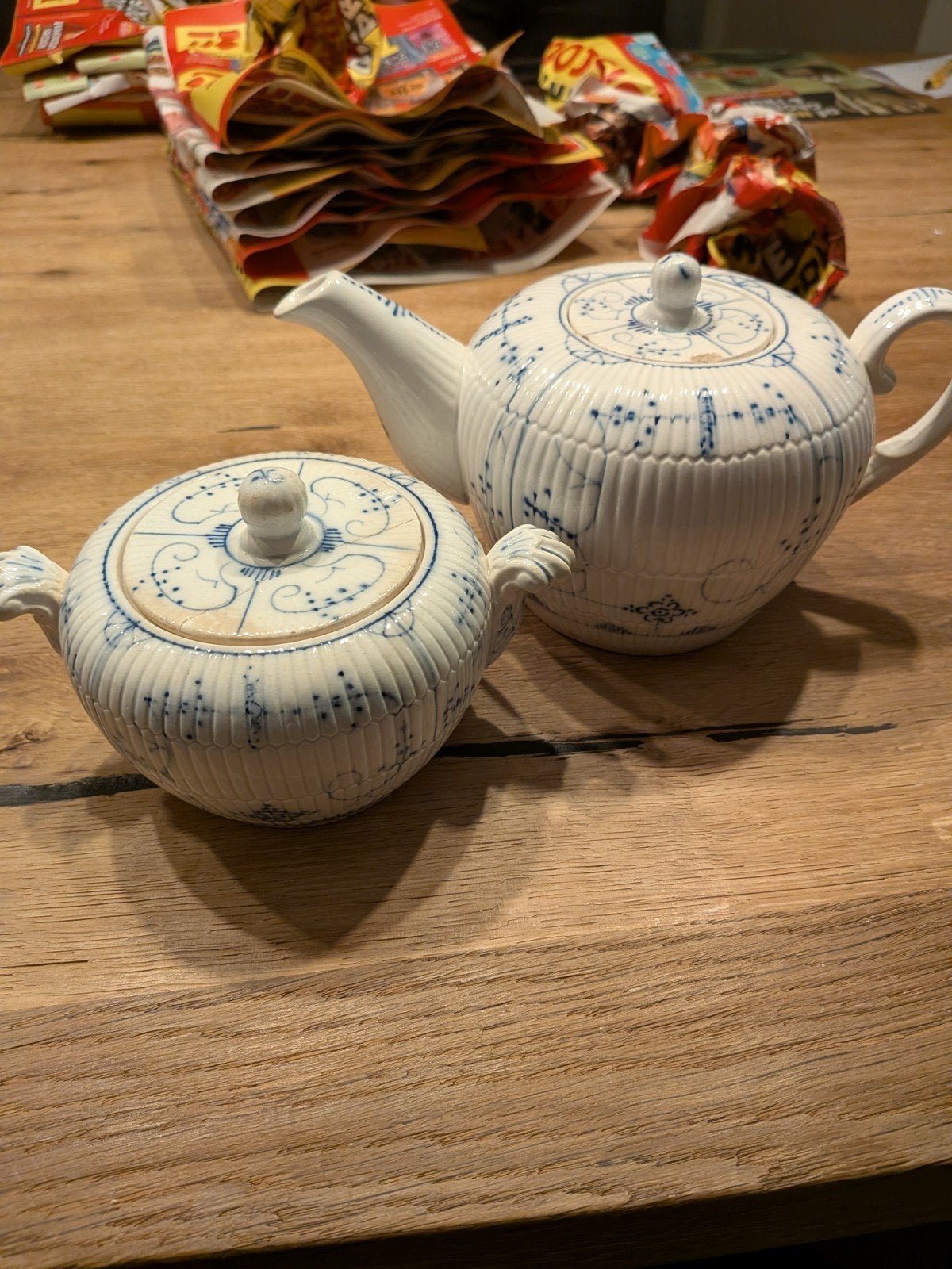 Zeldzame Antieke Villeroy & Boch Dresden Theeset -Strohblume, Ophalen of Verzenden