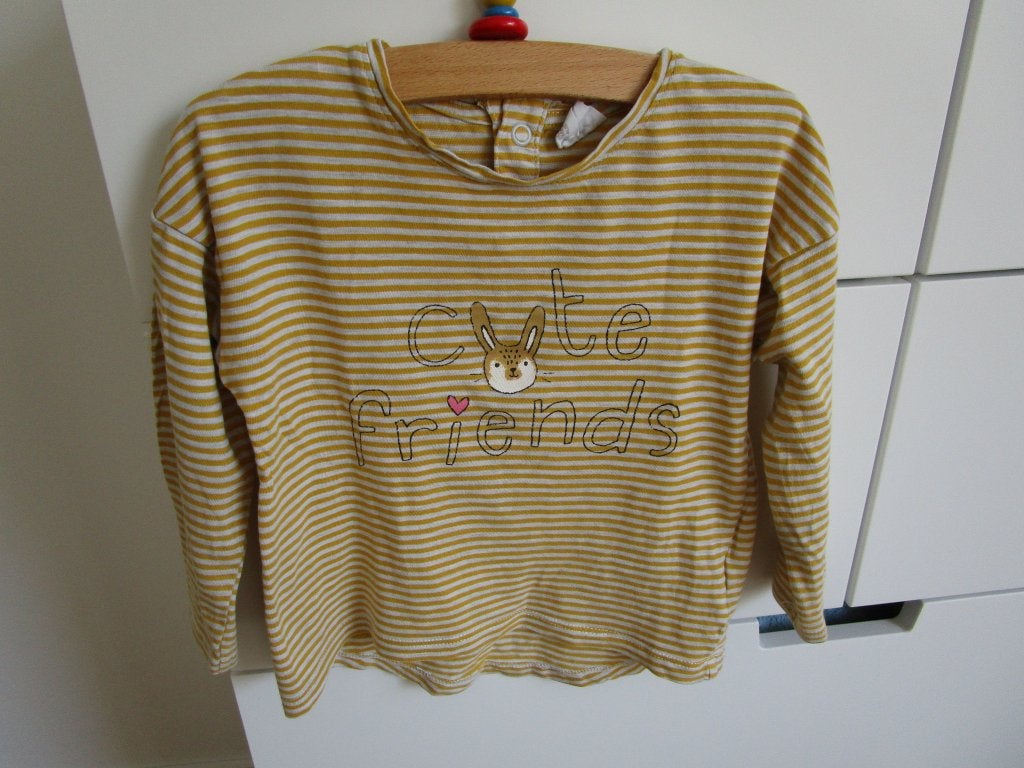 H&M maat 86 - gestreept shirt Cute Friends, Kinderen en Baby's, Babykleding | Maat 86, Meisje, H&M, Ophalen of Verzenden, Zo goed als nieuw