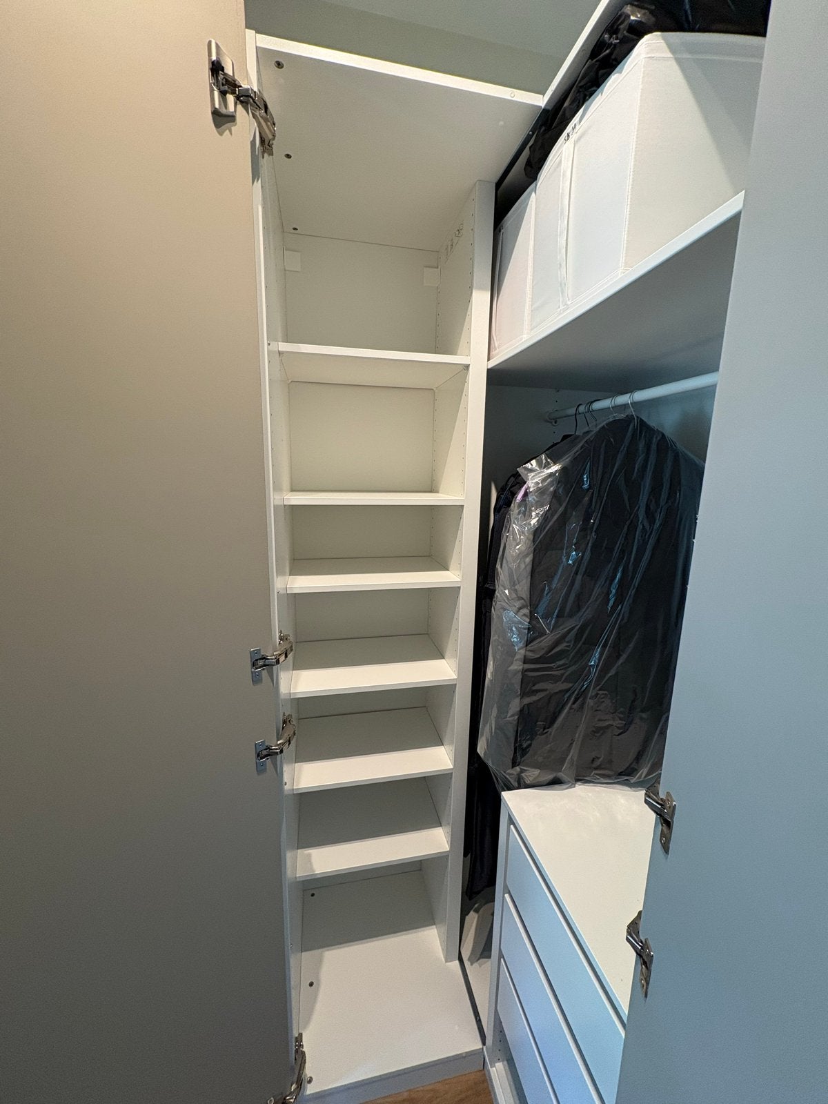 IKEA Pax hoekdeel links met planken, Met plank(en), Gebruikt, 200 cm of meer, Overige houtsoorten