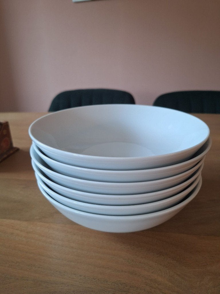 Set van 6 witte diepe borden, Ophalen, Vivo, Zo goed als nieuw, Bord(en)