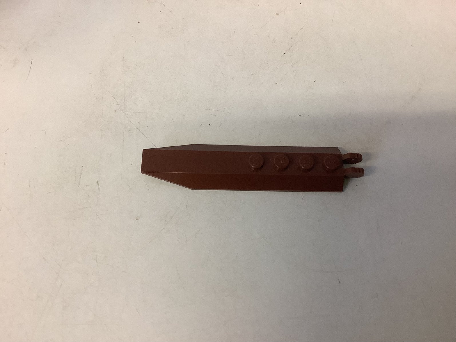 Lego scharnierplaat 1x8 met afgeschuinde zijstukken bruin (3, Ophalen of Verzenden, Gebruikt, Losse stenen, Lego