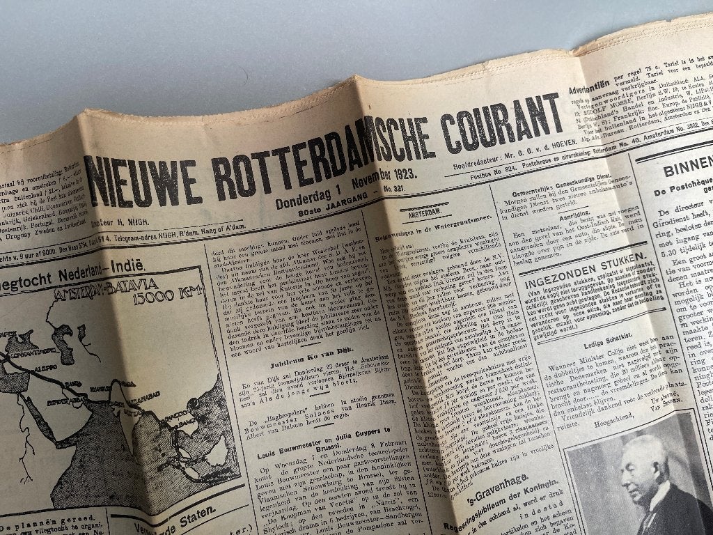 Herdruk van het NRC uit 1923 met BlueBand reclame uit 1973, Verzamelen, Ophalen of Verzenden, Gebruikt, Overige typen