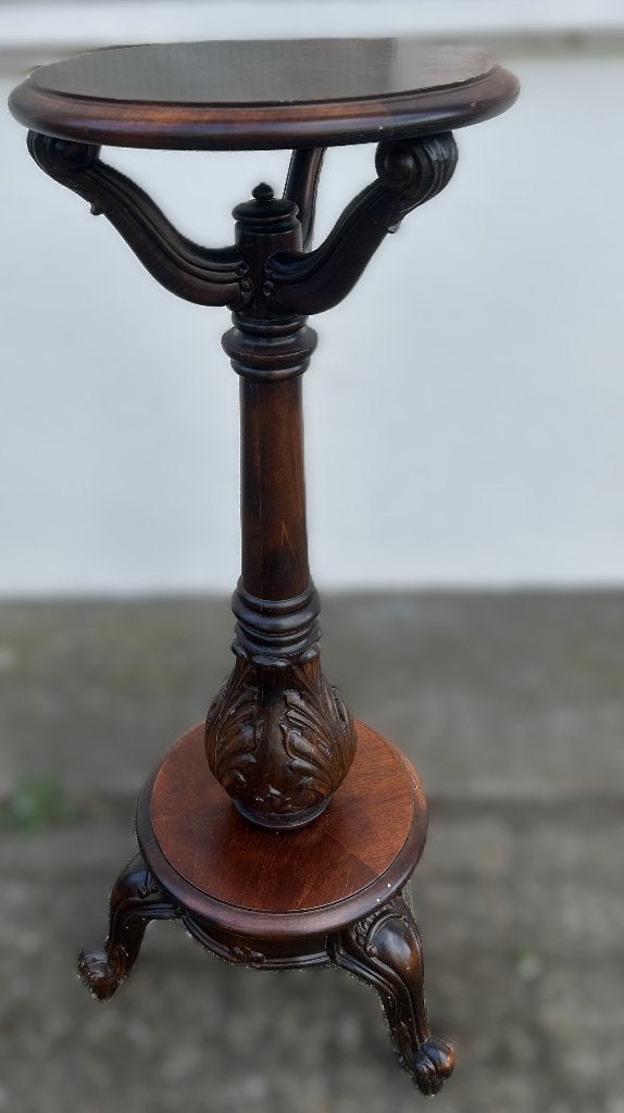 Prachtige Klassieke Houten Plantenstandaard / Pied-de-Stalle, Minder dan 55 cm, Gebruikt, Rond, 60 cm of meer