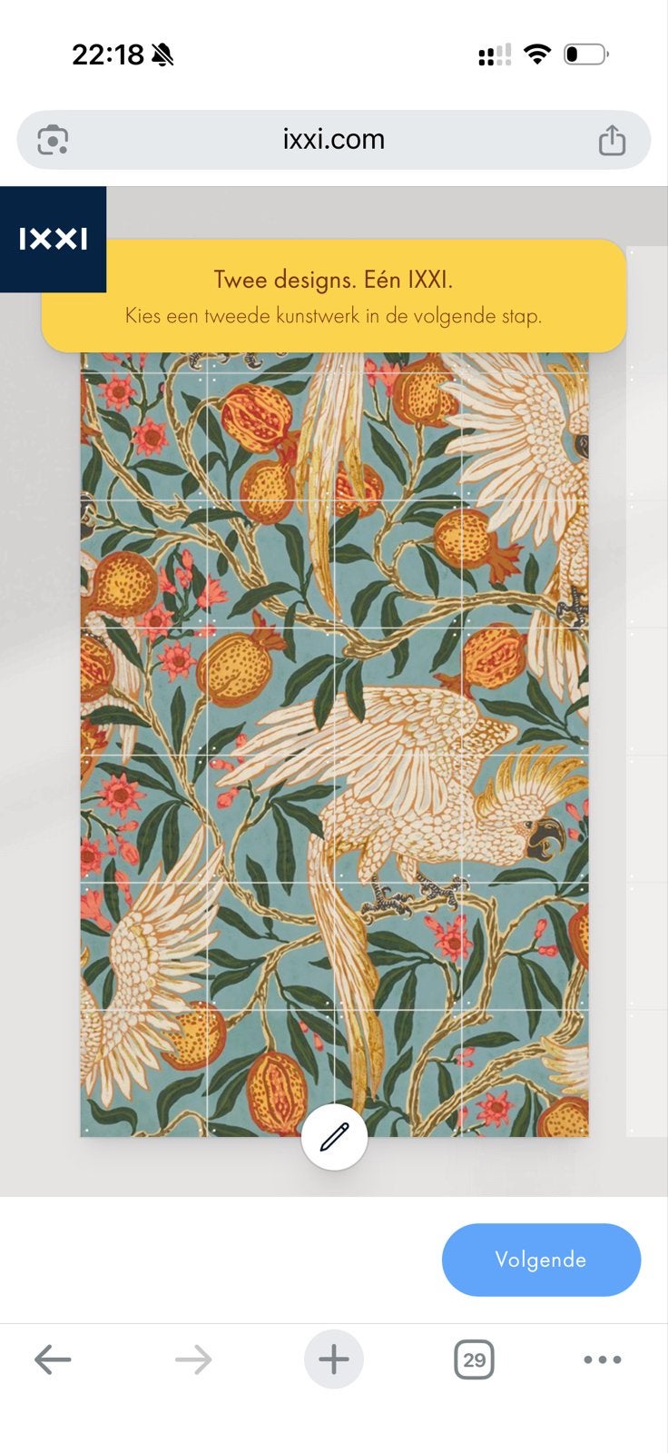 Ixxi Cockatoo and Pomegranate van Walter Crane (nieuw), Ophalen, Meerkleurig, Papier/karton, Nieuw
