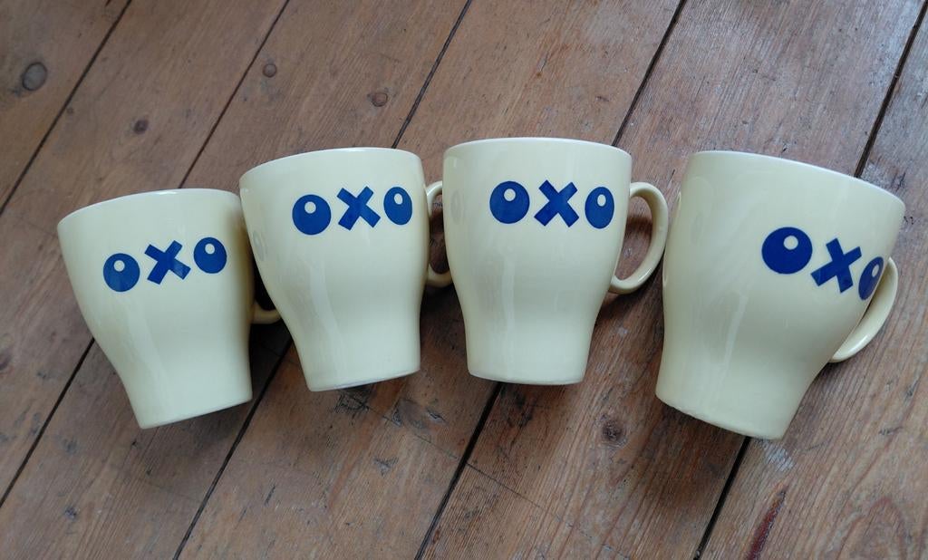 4 OXO bekers, lichtgeel, Ophalen of Verzenden