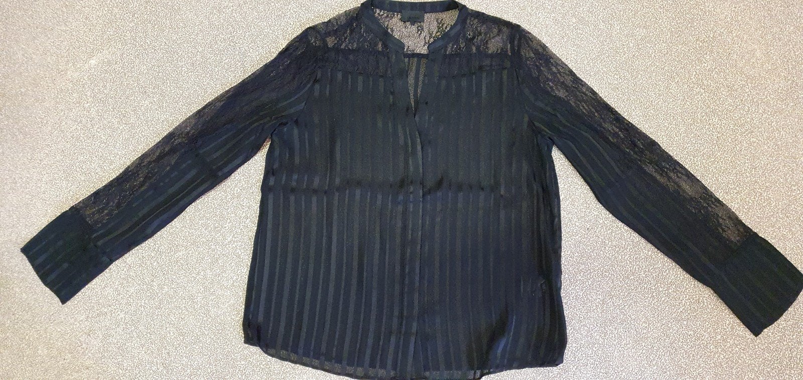 Seven Sisters Zwarte Blouse M - Kanten Schouders, Maat 38/40 (M), Seven Sisters, Zwart, Ophalen of Verzenden