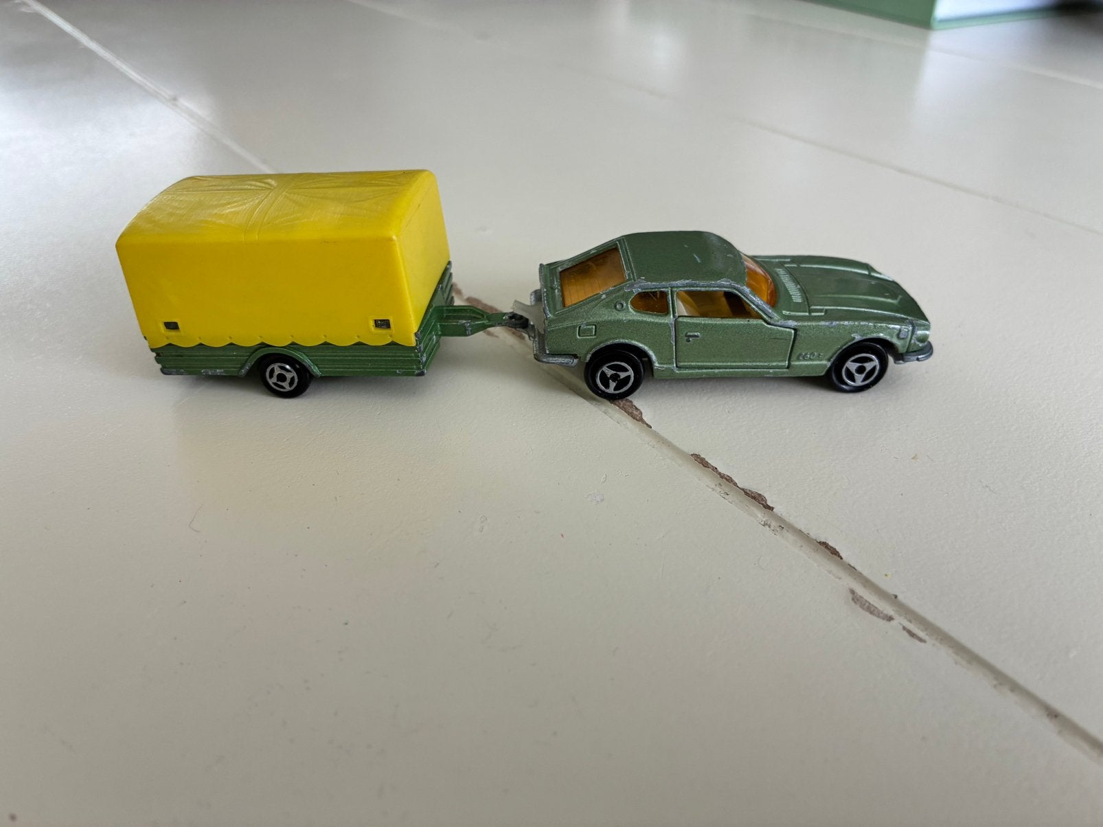 Majorette Datsun 260Z met aanhanger, Ophalen of Verzenden, Zo goed als nieuw, Auto