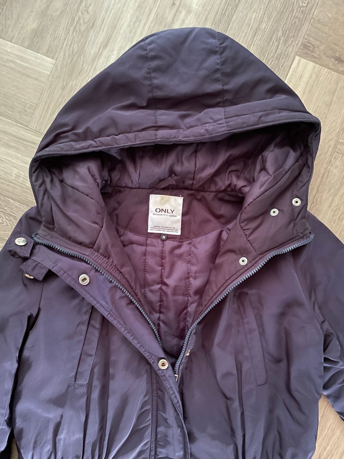 Only jas, donkerblauw, maat M, Kleding | Dames, Jassen | Winter, Ophalen, Zo goed als nieuw, Maat 38/40 (M), Blauw
