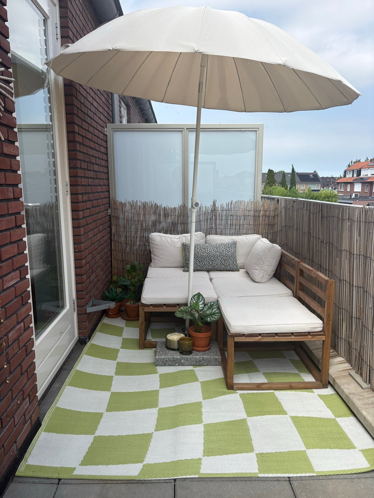 Lounge set van acaciahout / Ibiza style, Gebruikt, Loungeset, Bank, Hout