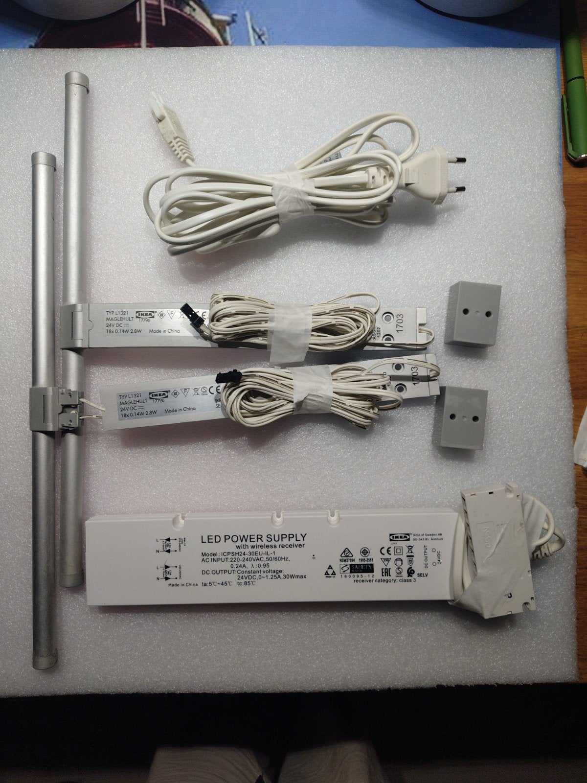 IKEA MAGLEHULT LED verlichting met driver en snoer, Metaal, Gebruikt, Zilver, Ophalen of Verzenden