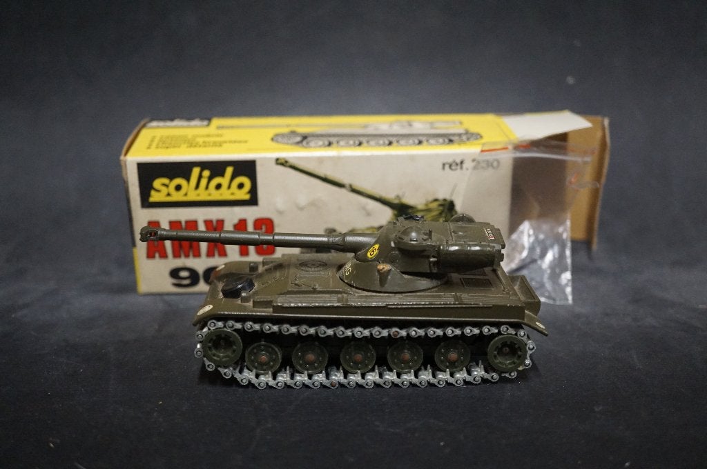 Solido AMX 13 - 90 mm kanon tank - 1/50 - TOP vintage, Ophalen of Verzenden, Overige typen, Overige merken