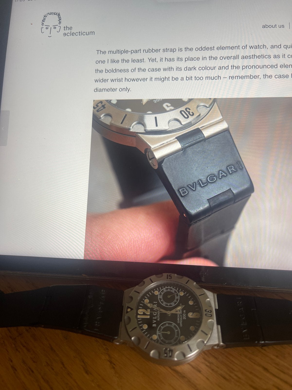 Bulgari Diagono Scuba Chrono 200m duikhorloge, Staal, Polshorloge, Kunststof, Zo goed als nieuw