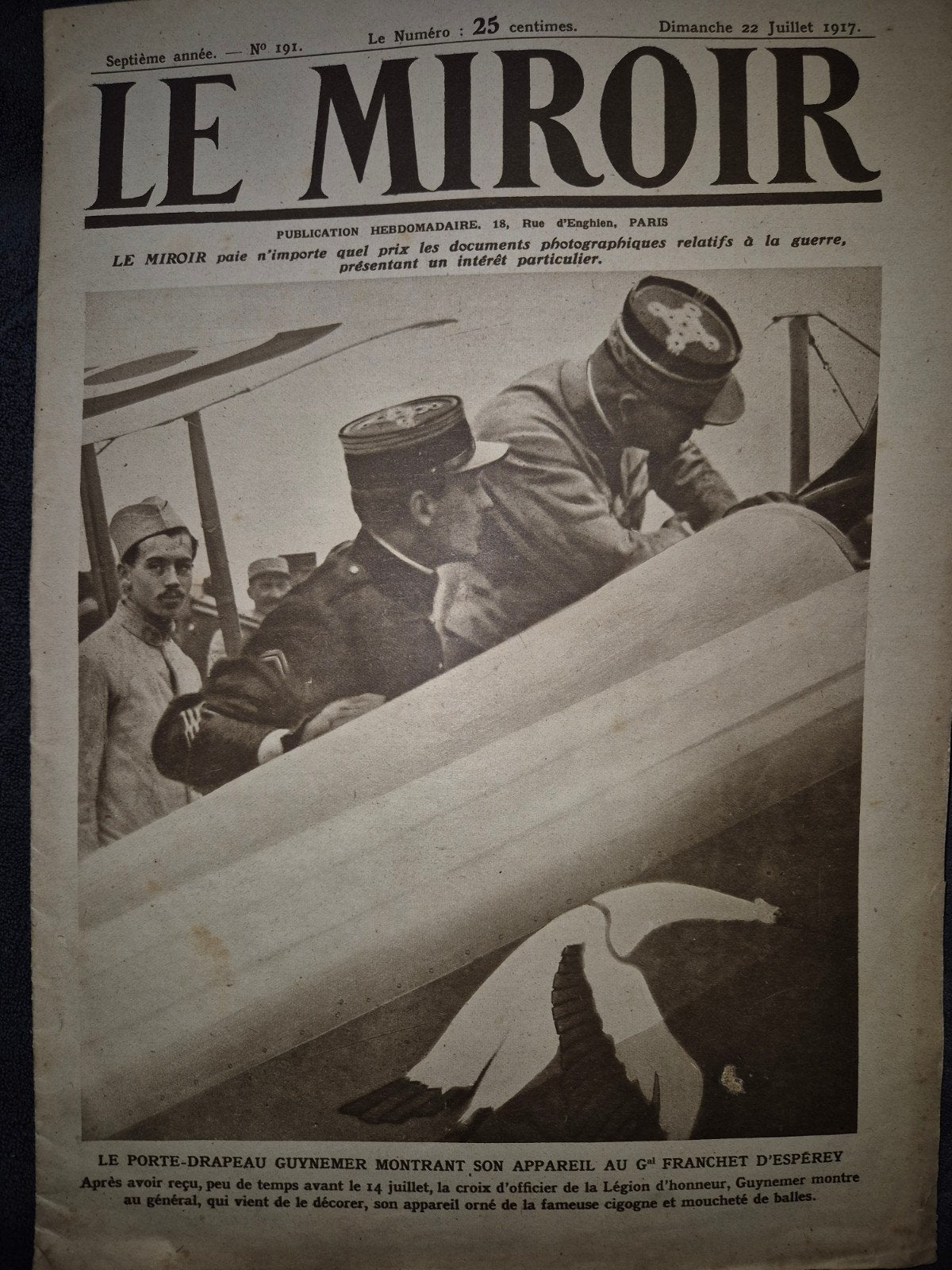 Eerste Wereldoorlog tijdschrift Le Miroir 1917, Ophalen of Verzenden