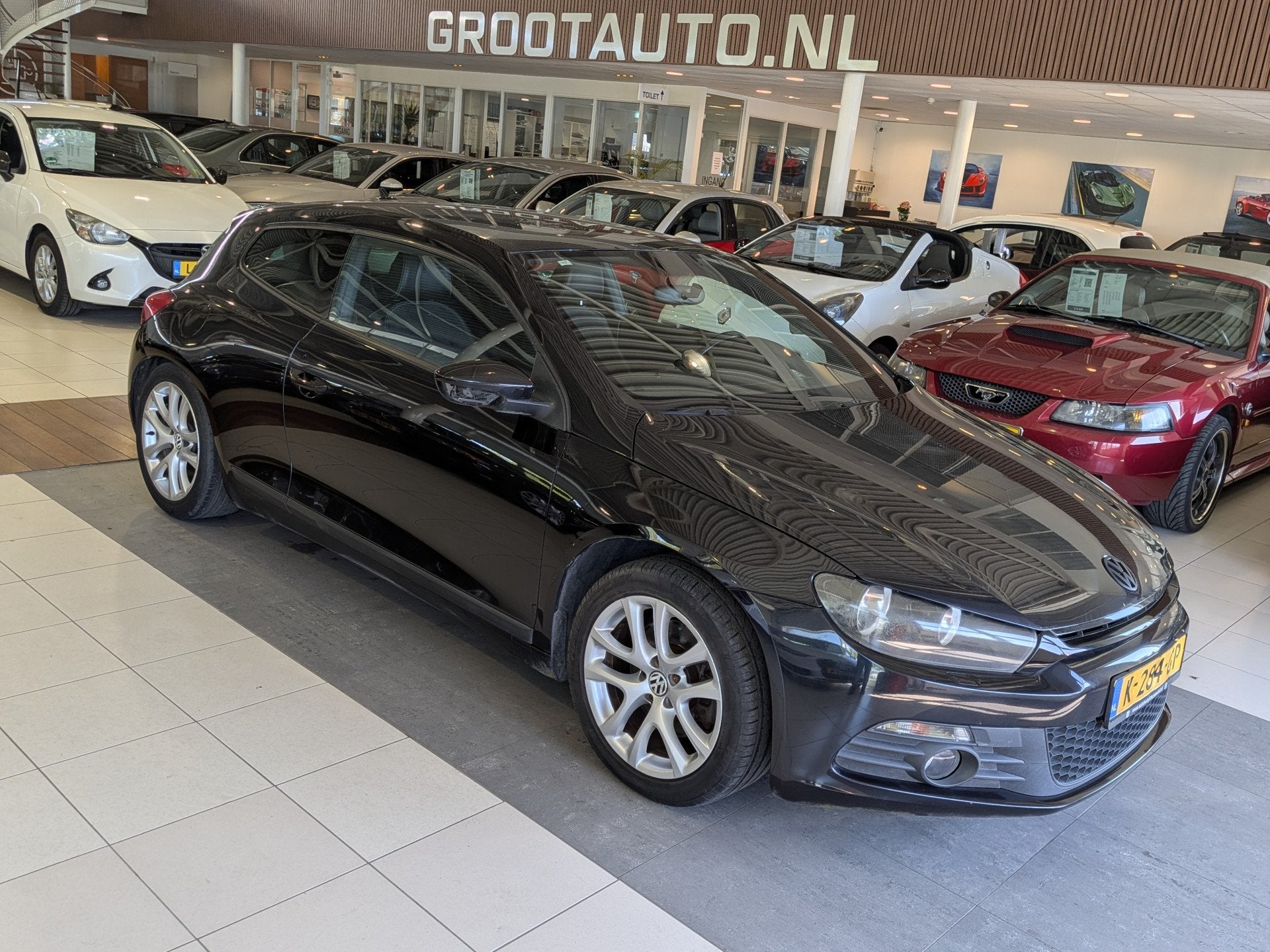 Volkswagen Scirocco 1.4 TSI OPKNAPPER Airco, Cruise Control,, Auto's, Voorwielaandrijving, Euro 5, Gebruikt, Zwart