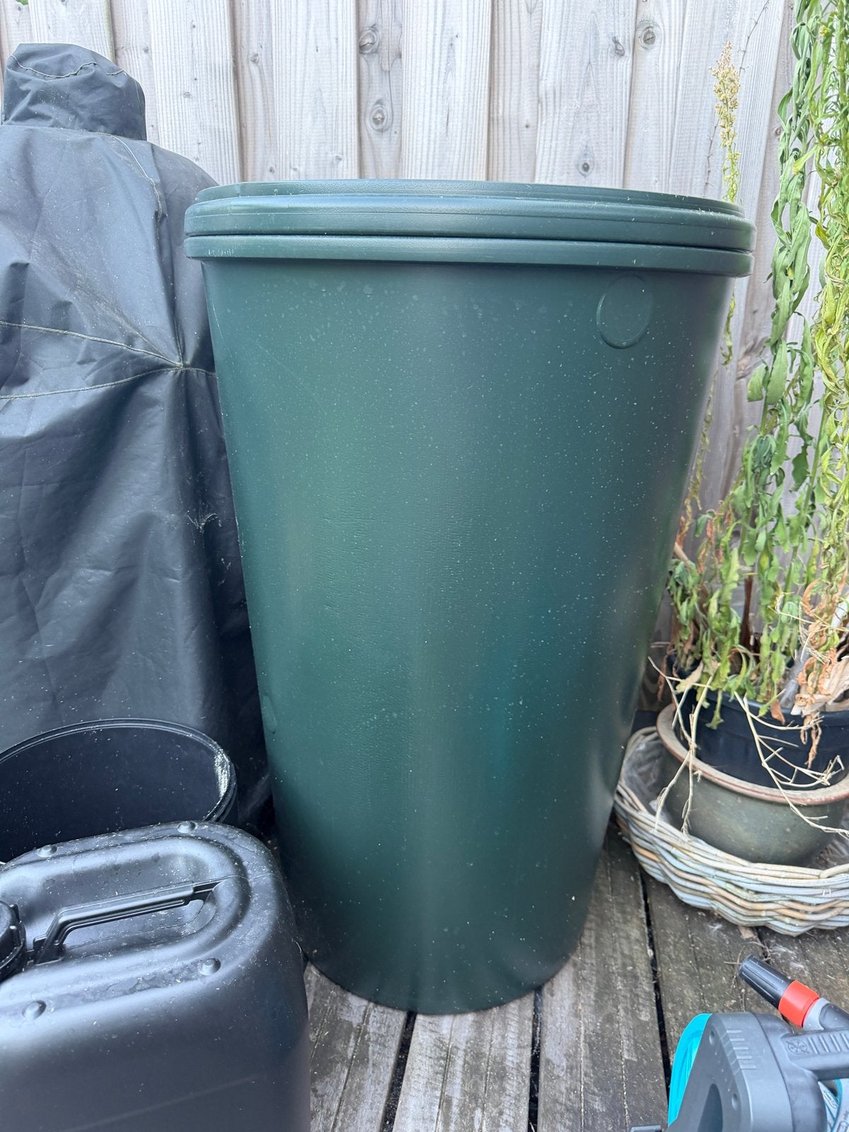 Regenton Kraan Deksel - Groen - 200 Liter., Tuin en Terras, Ophalen, Kunststof, Gebruikt, Met kraantje
