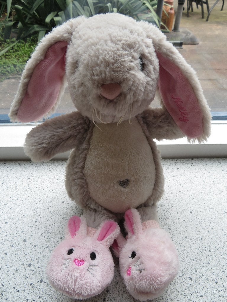Konijn Nelly met slofjes merk Princess Mimi roze wit, Ophalen of Verzenden, Zo goed als nieuw, Middelgroot (20 tot 80 cm), Wasbaar