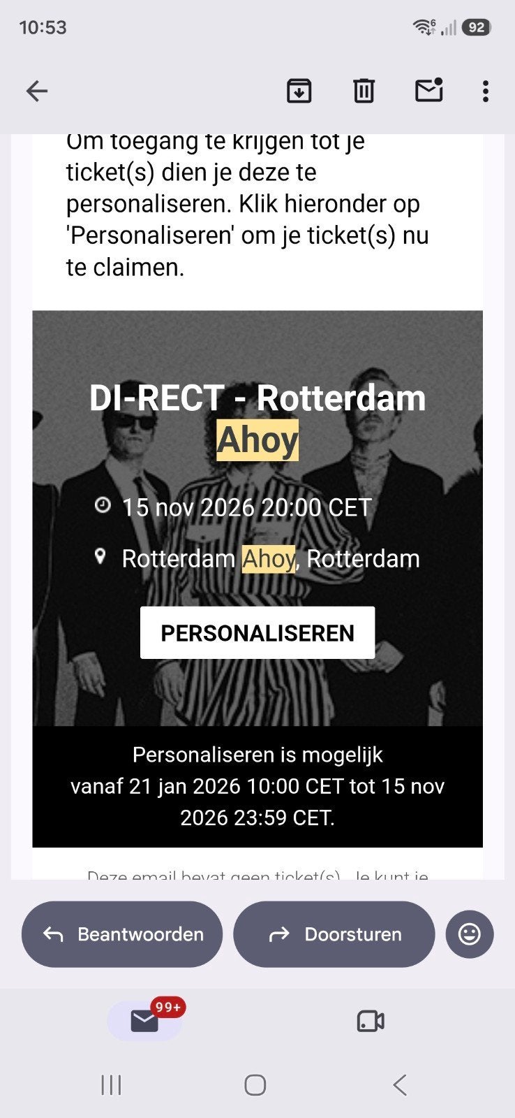 2 kaarten direct ahoy, Tickets en Kaartjes, Twee personen