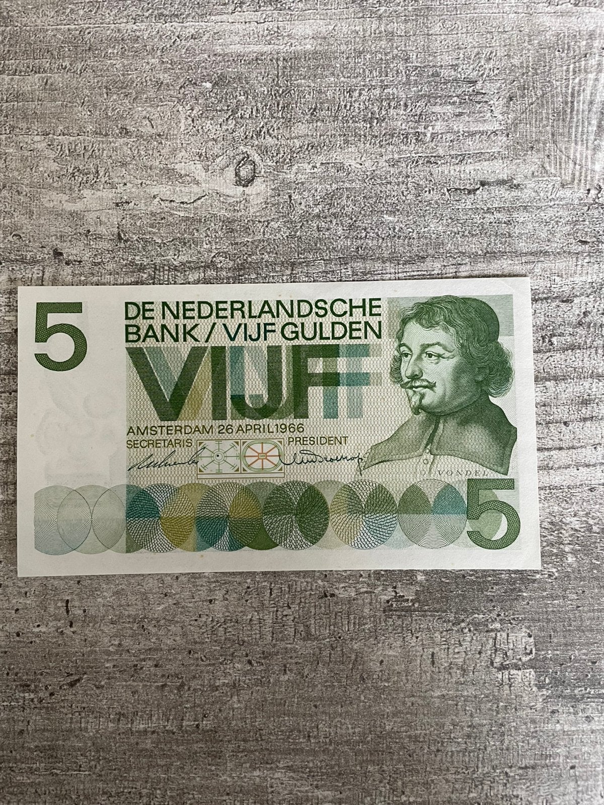 5 gulden 1966 in unc—, Ophalen of Verzenden, 5 gulden