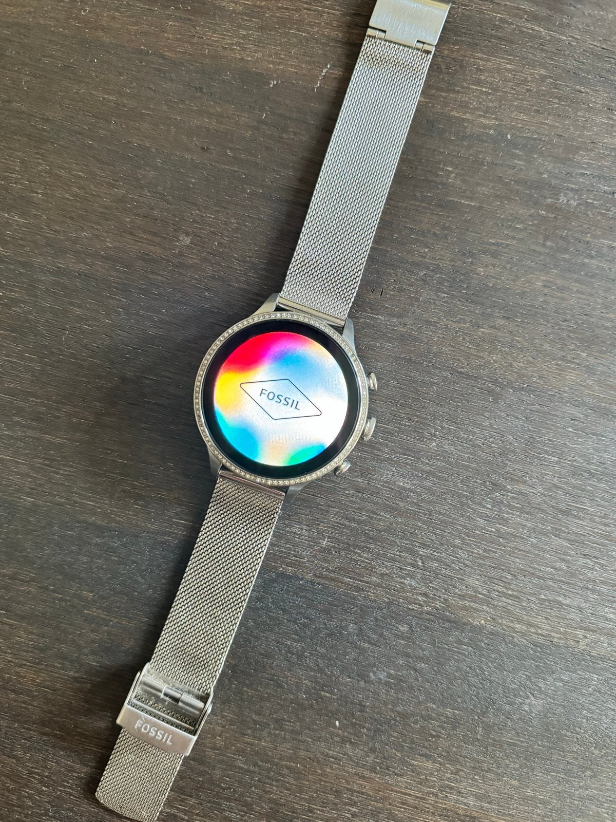 Fossil Gen 5 Smartwatch - Zilver met Milanese band, Ophalen, Gebruikt, Hartslag, Android