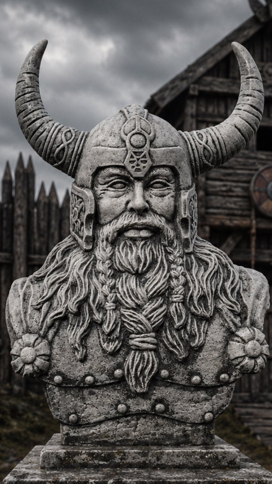 Viking 90kg Wikinger Noormannen Harley Vikingbuste Krijger‼️, Tuin en Terras, Tuinbeelden, Ophalen of Verzenden, Nieuw, Beton