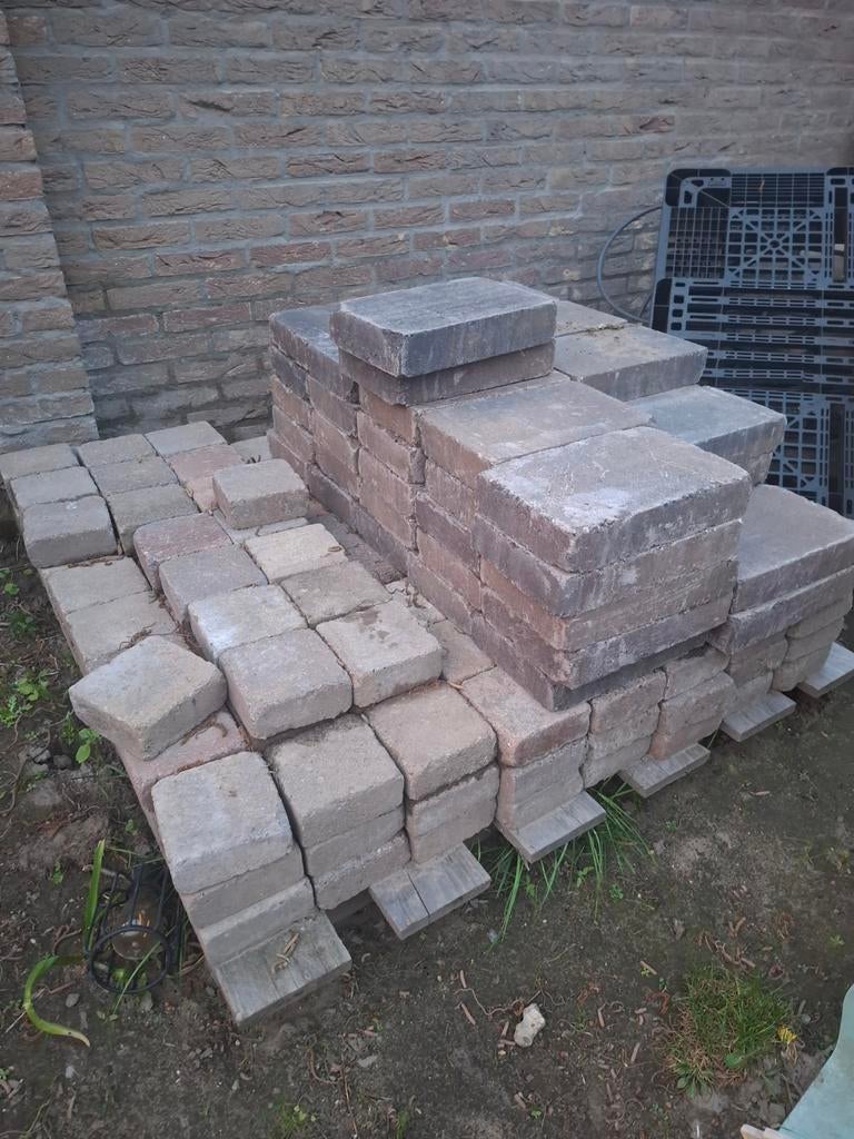 Restpartij Terrasstenen 20x30 en 14x14, Ophalen, Gebruikt, 10 m² of meer, Beton