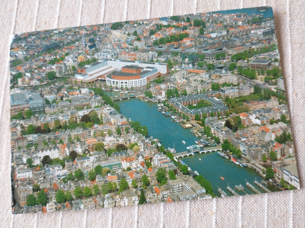 Amsterdam Luchtfoto Stopera, Amstel, Magere Brug, Ophalen of Verzenden, 1980 tot heden, Gelopen, Noord-Holland