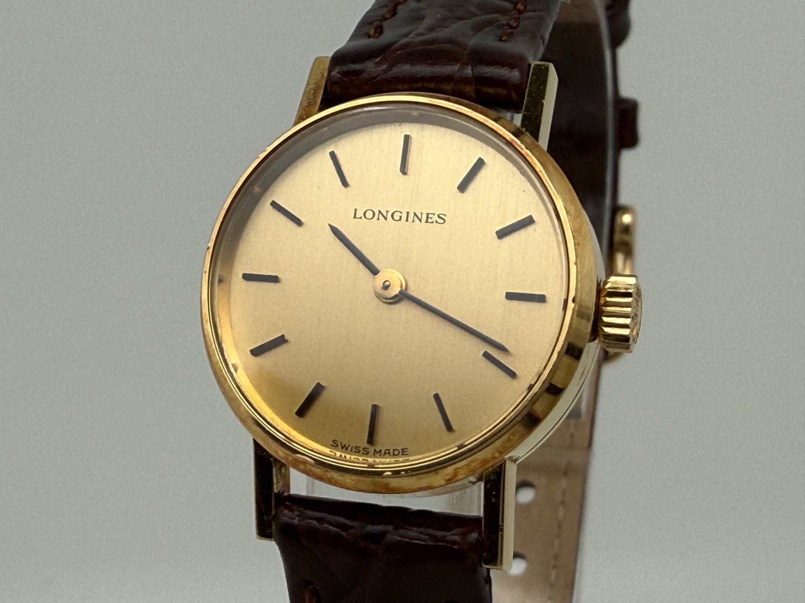 Longines Vintage 18k gouden dameshorloge 21mm uit 1976, Overige merken, Polshorloge, Ophalen of Verzenden, Goud