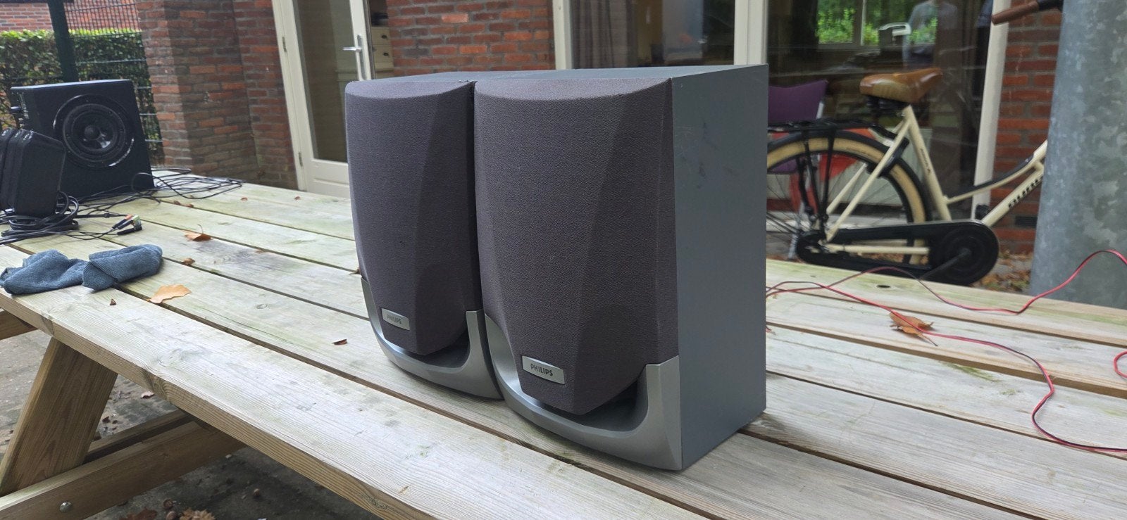 2x Philips FB 318PH - 3Ohm Stereo Speaker set, Audio, Tv en Foto, Stereo speakers, Philips, Gebruikt, Inclusief kabels