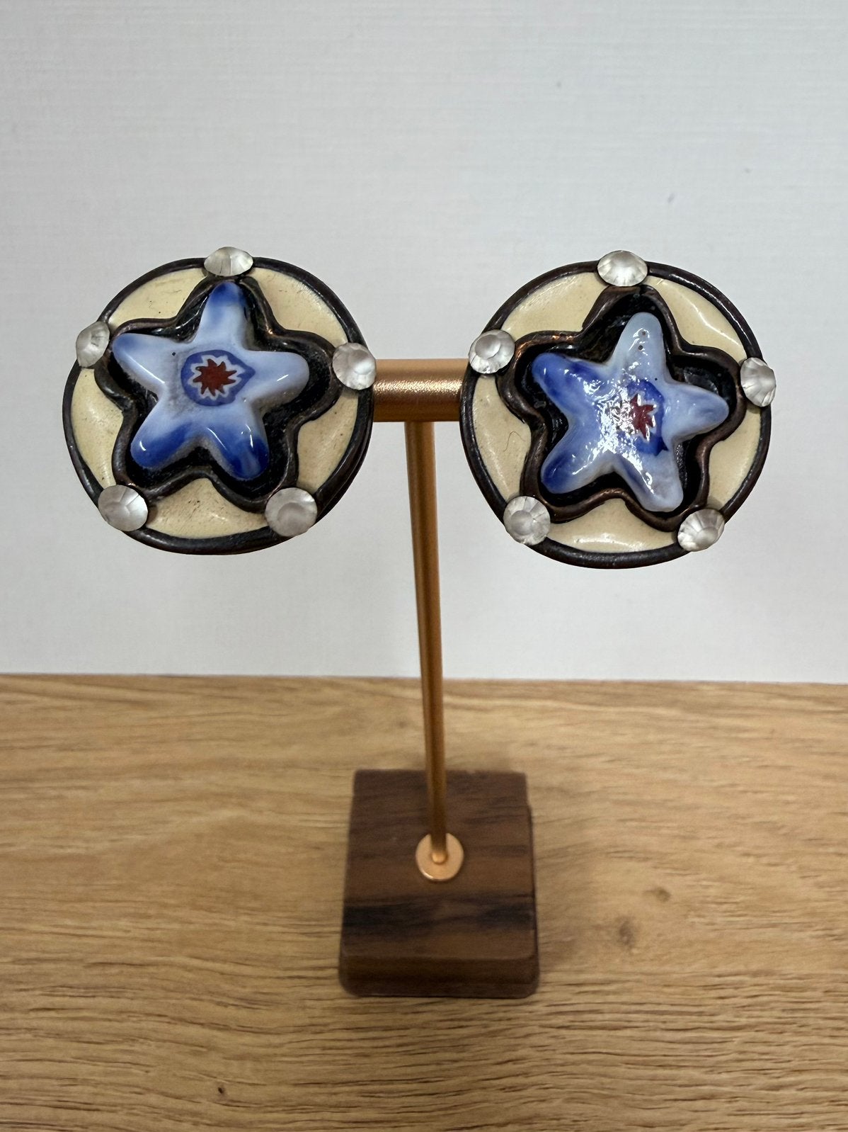 Taratata Paris vintage clips ster blauw, Overige materialen, Gebruikt, Ophalen of Verzenden, Info@vintageglitch.nl