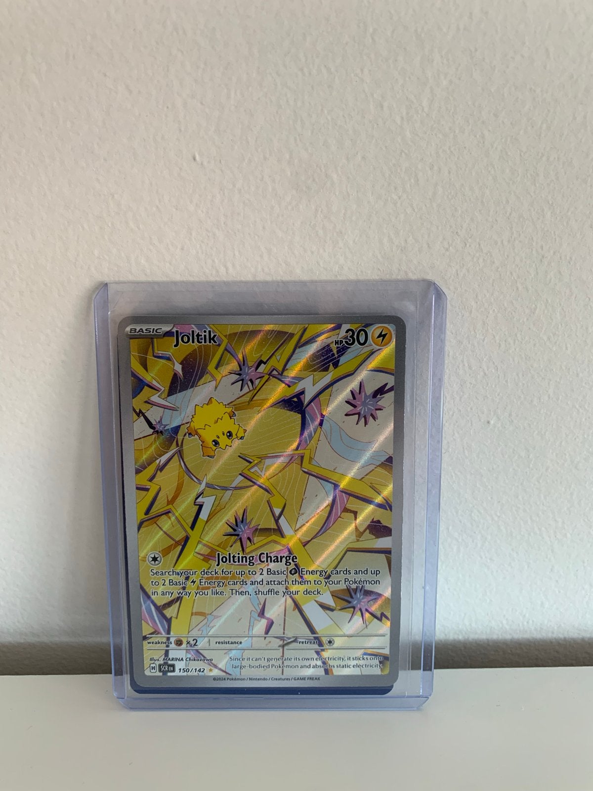 Joltik 150/142 Full Art Pokémon Kaart, Ophalen of Verzenden, Zo goed als nieuw, Losse kaart, Foil