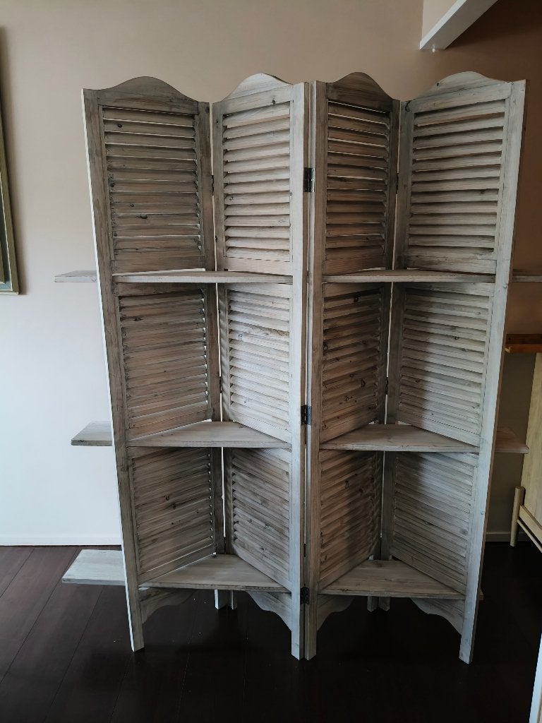 Massief houten kamerscherm, Huis en Inrichting, Woonaccessoires | Kamerschermen, Ophalen, Zo goed als nieuw