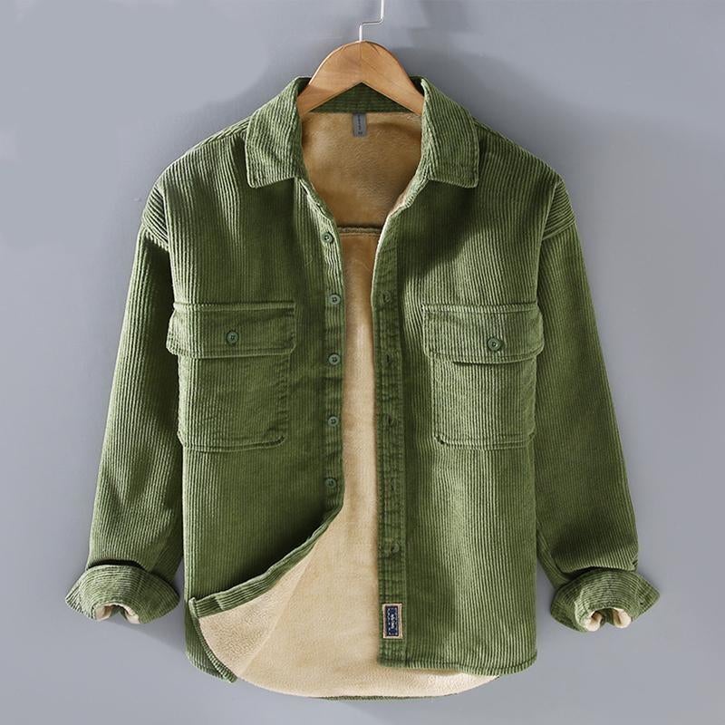 Corduroy Fleece Shirt Heren, Ophalen of Verzenden, Nieuw, Groen, Overige halswijdtes