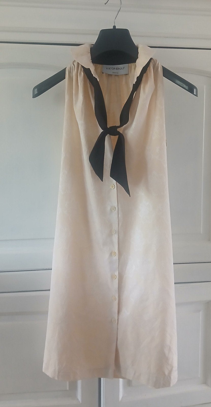 VIKTOR & ROLF Floral Jacquard Tie-Neck Mini Dress, Maat 38/40 (M), Geel, Cocktailjurk, Ophalen of Verzenden