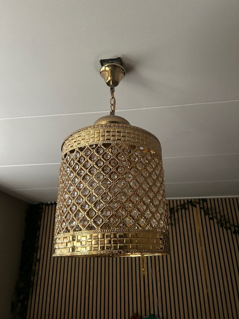 Mooie luxe gouden hang lamp, Huis en Inrichting, Lampen | Hanglampen, Ophalen of Verzenden