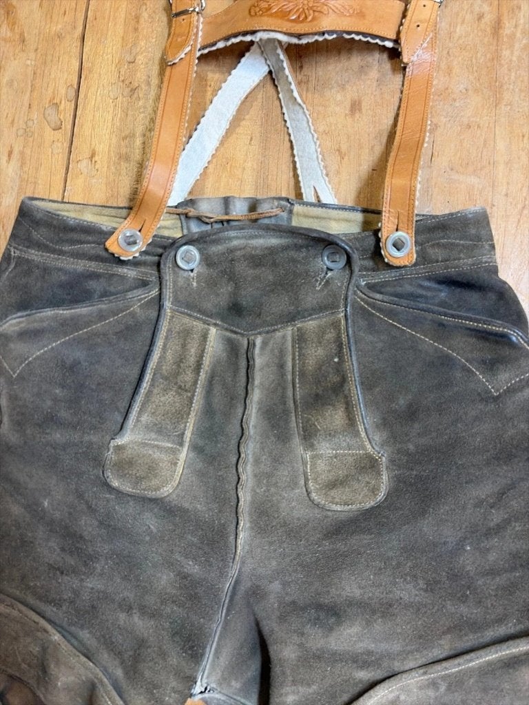Vintage Lederhosen maat L, Kleding | Heren, Maat 52/54 (L), Bruin, Djt@dejuistetoon.eu, Ophalen of Verzenden