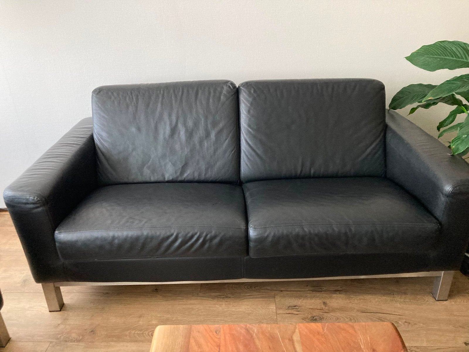 Gratis af te halen Bank zwart/donkerblauw, Ophalen, Gebruikt, 75 tot 100 cm, Tweepersoons