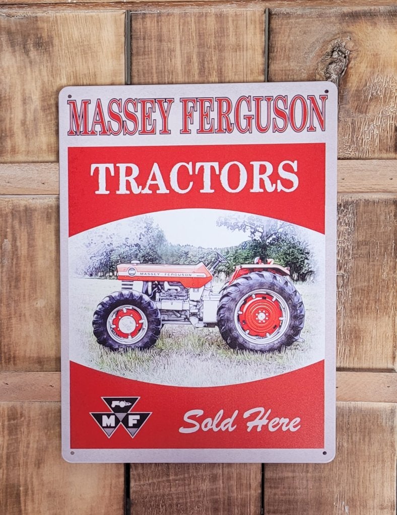 Massey Ferguson tractors sold here reclamebord van metaal, Reclamebord, Info@deconoord.nl, Deco Noord, Nieuw