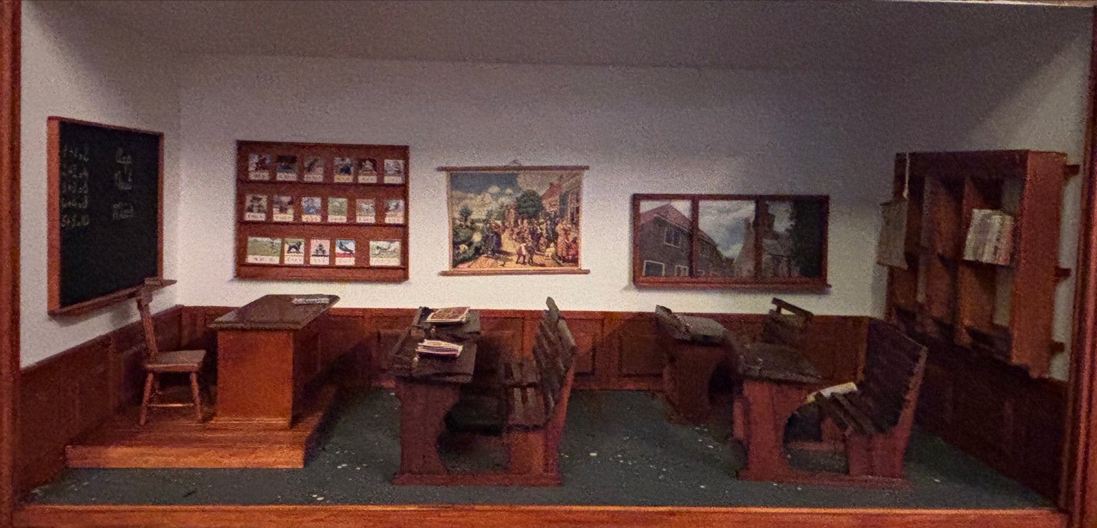 Miniatuur school 1:12 - Gedetailleerd poppenhuis item, Ophalen, Gebruikt, Poppenhuis