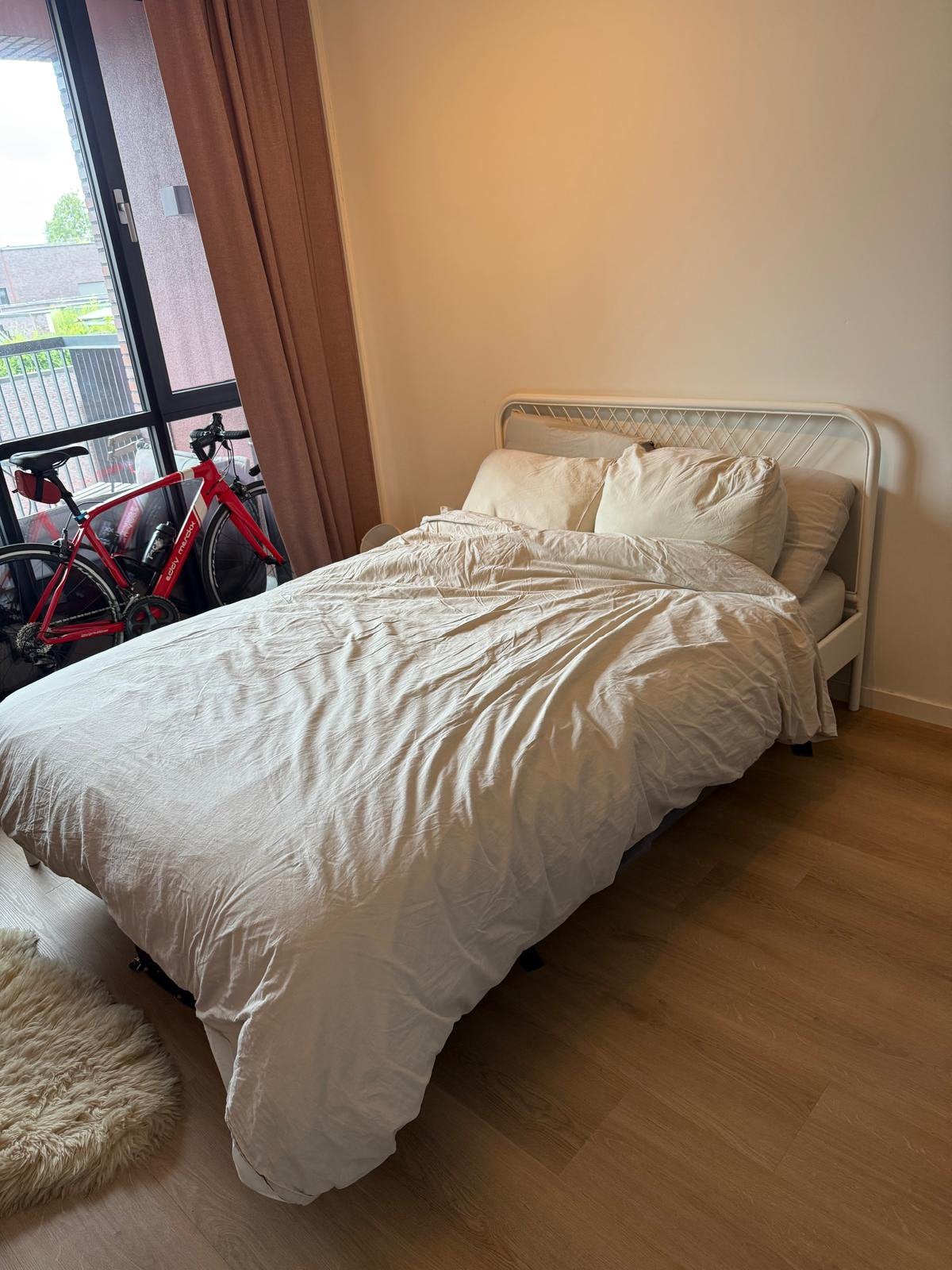 Ikea Nesttun 140x200, Eenpersoons, Wit, Zo goed als nieuw, Hout