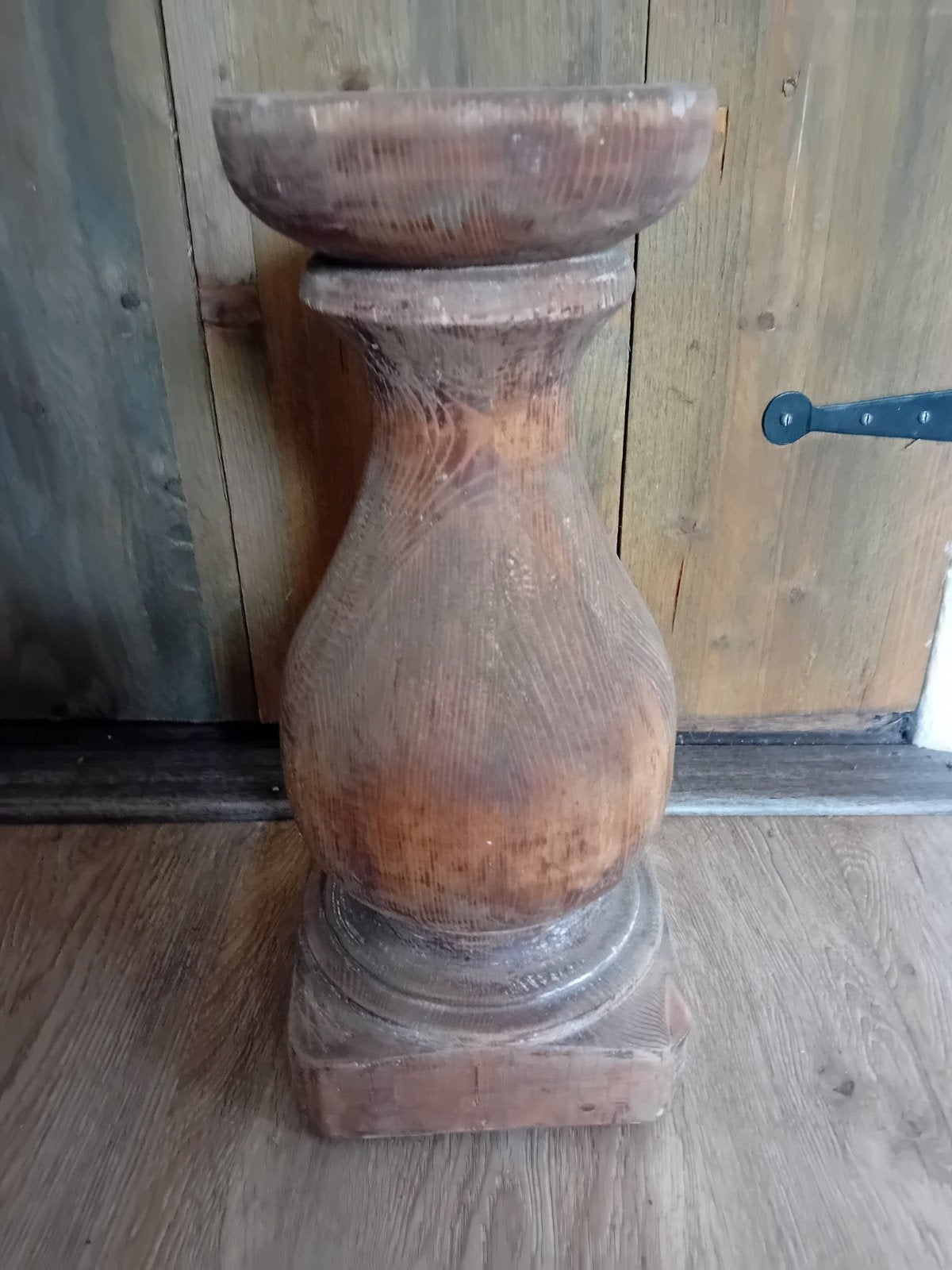 Grote houten kandelaar/ baluster, Huis en Inrichting, Woonaccessoires | Kandelaars en Kaarsen, Ophalen, Gebruikt, Kandelaar