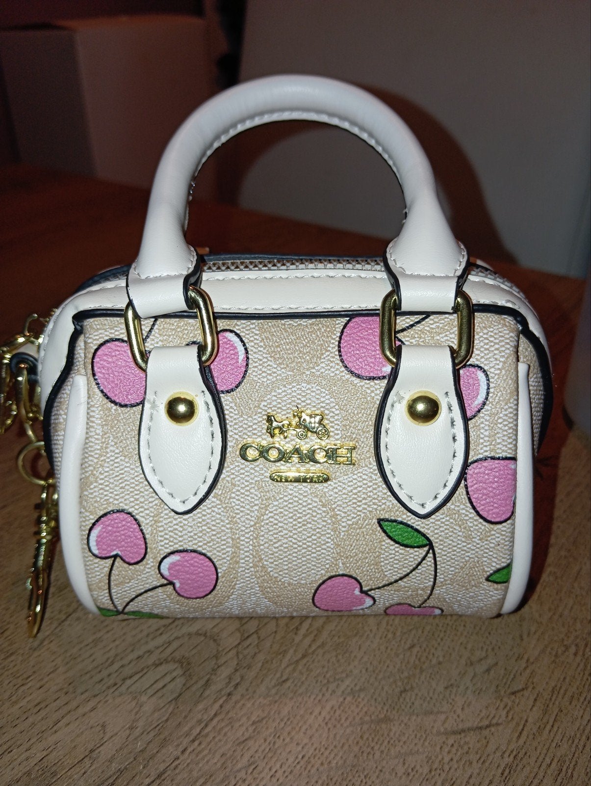Coach Sleutelhanger Tasje, Ophalen of Verzenden, Zo goed als nieuw, Beige, Overige typen