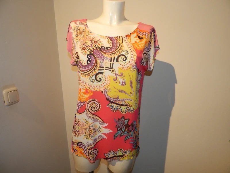 Etro Milano shirt pracht print paisley felle kleuren IT 44