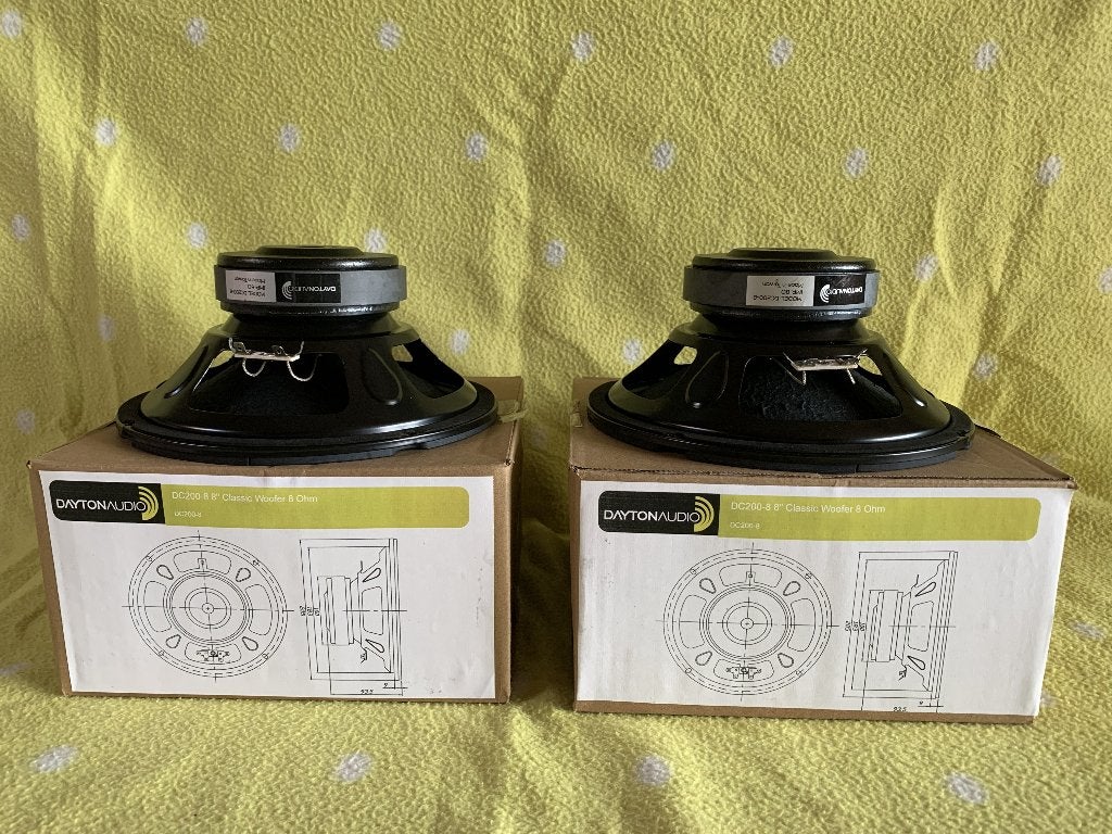 Dayton Audio DC200-8 Classic Woofer & Ohm - Set van 2, Overige merken, Speakerset, Ophalen of Verzenden, Zo goed als nieuw