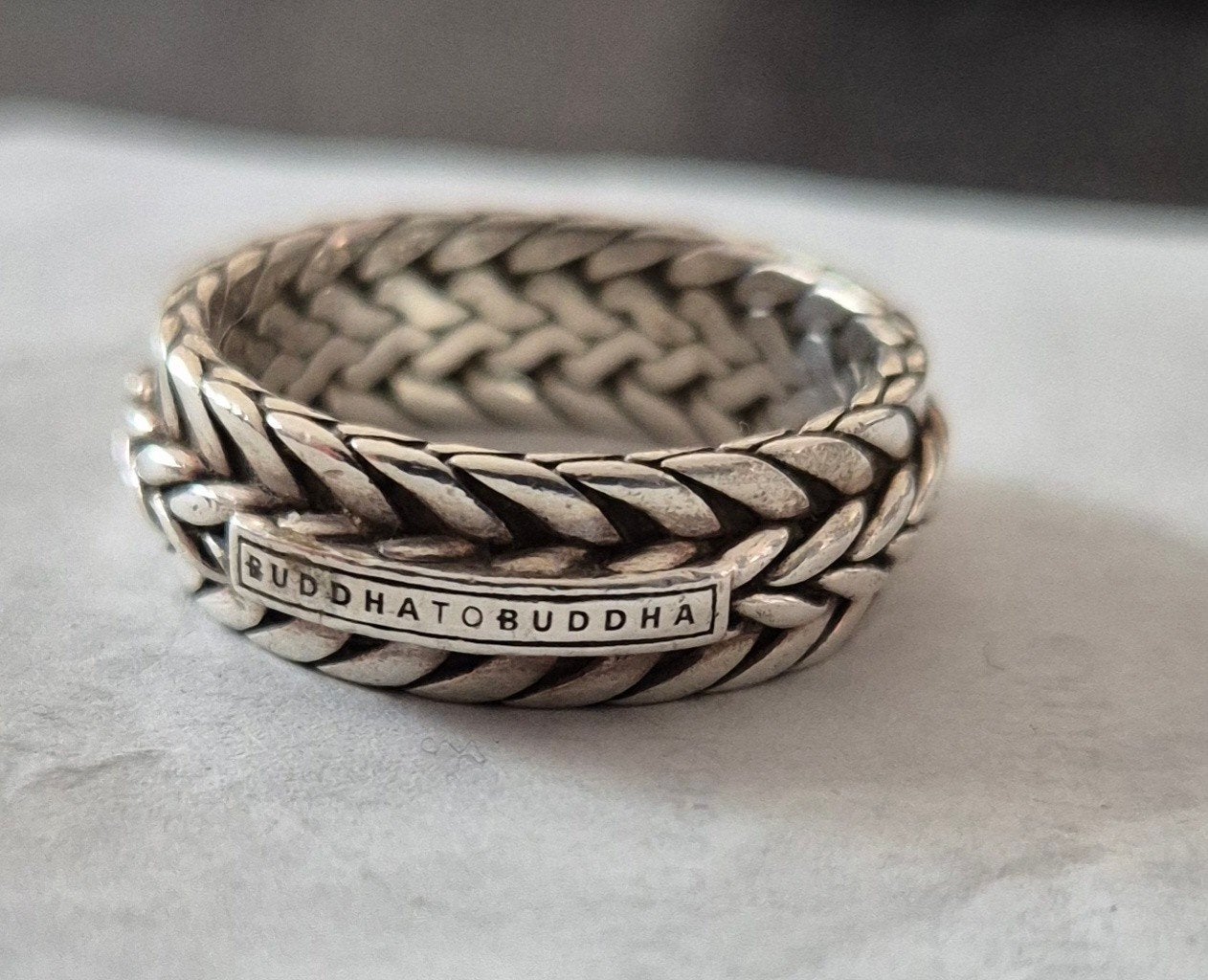 Buddha to Buddha Ellen Ring Maat 18 Zilver, 18 tot 19, Gebruikt, Ophalen of Verzenden, Dame of Heer