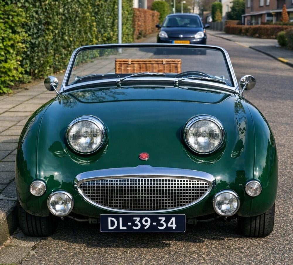 Austin Healey Sprite Frogeye MK1 - puur rijplezier, Voorwielaandrijving, 63 pk, Zwart, 4 cilinders