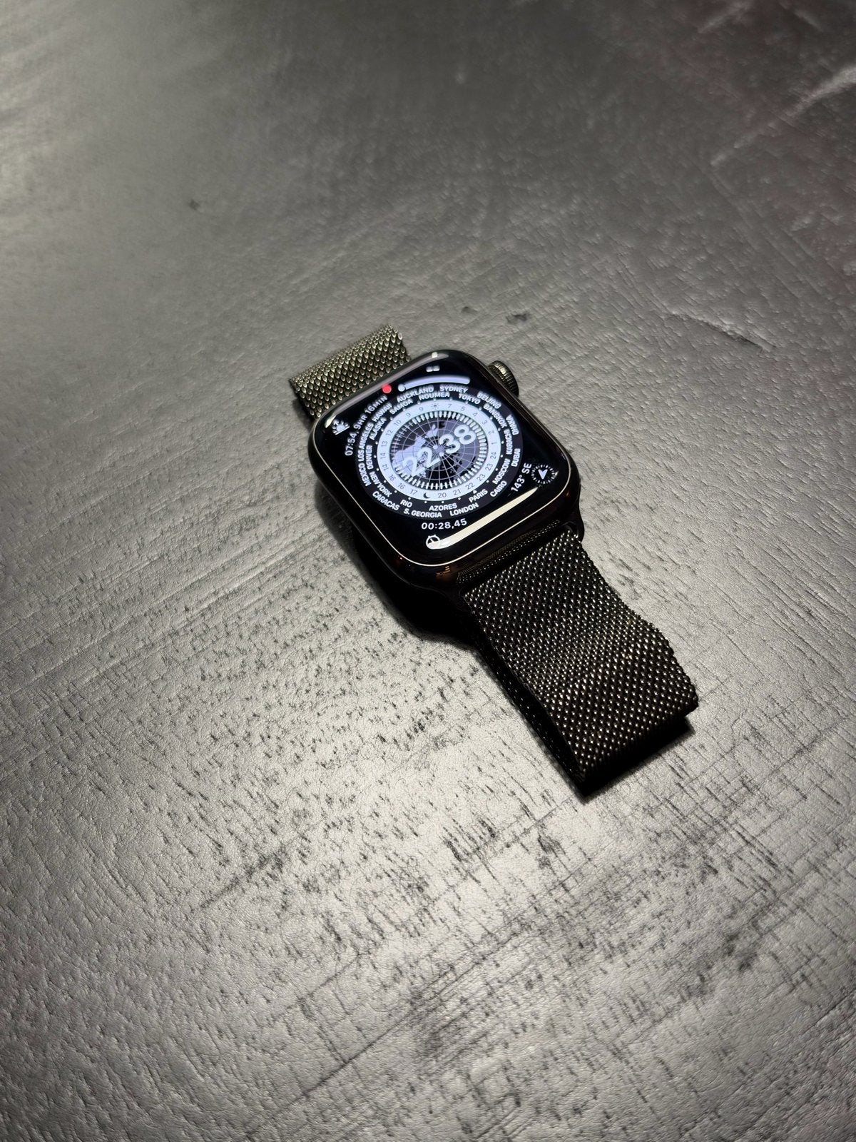 Apple Watch Series 8 41mm Graphite (Stainless steel), IOS, Ophalen of Verzenden, Waterdicht, Grijs