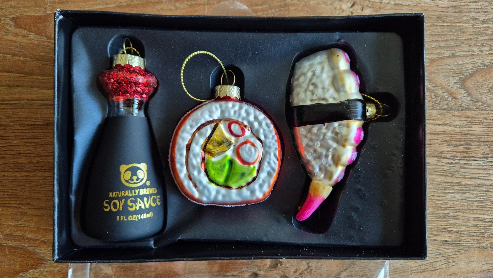 Kerst Ornamenten Sushi Set Glas, Ophalen of Verzenden, Nieuw