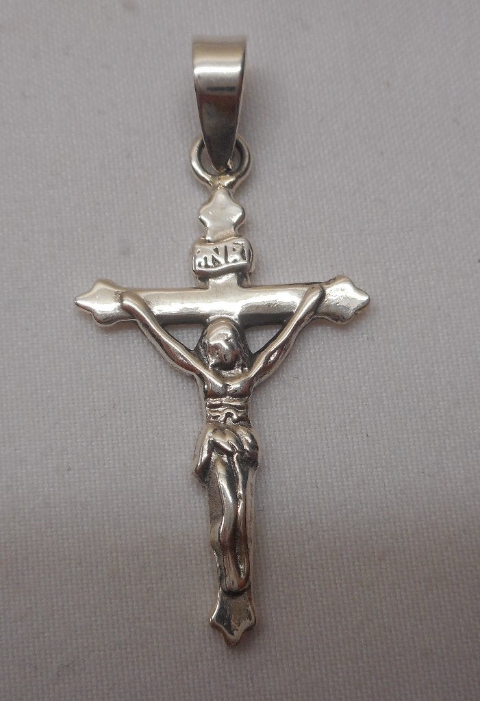 Zilveren kruis hanger nr.1304, Verzenden, Zo goed als nieuw, Kruis of Symbool, Zilver