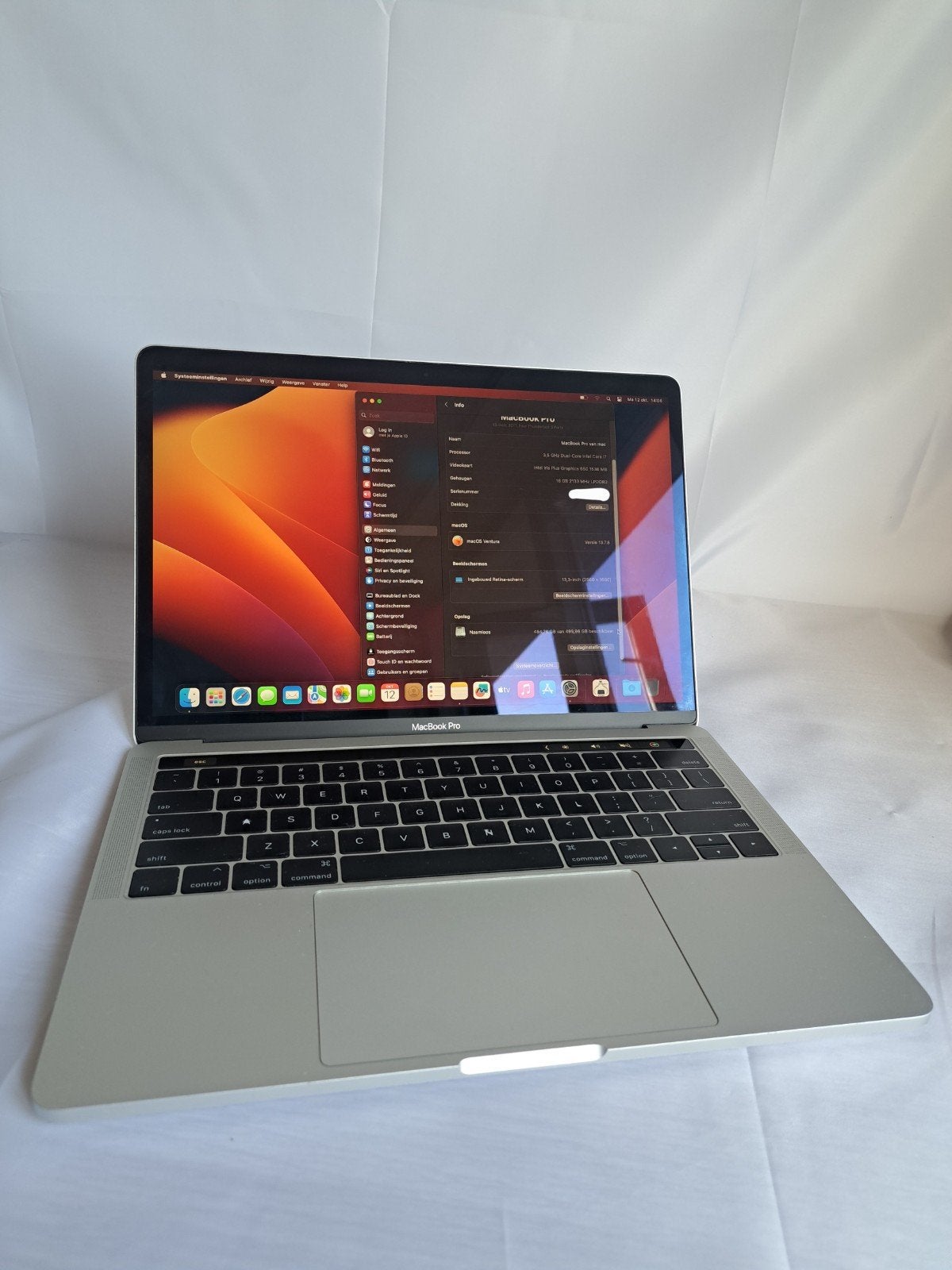macbook pro 2017 tochbar i7 16gb ram 512gb ssd, Computers en Software, Gebruikt, Qwerty, 13 inch, 512 GB